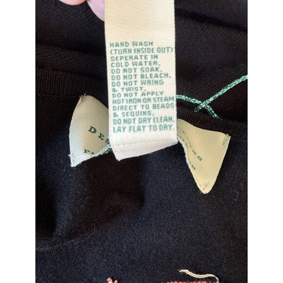 Design Options Womens Embroidered Cardigan XL Martini Wine Glasses Holiday Party - Picture 13 of 16